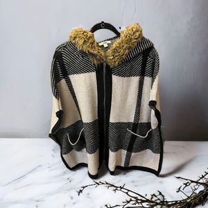 Papaya poncho sweater